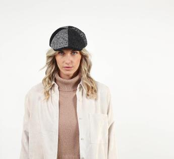 Casquette patchwork noir gris Detroit Lana